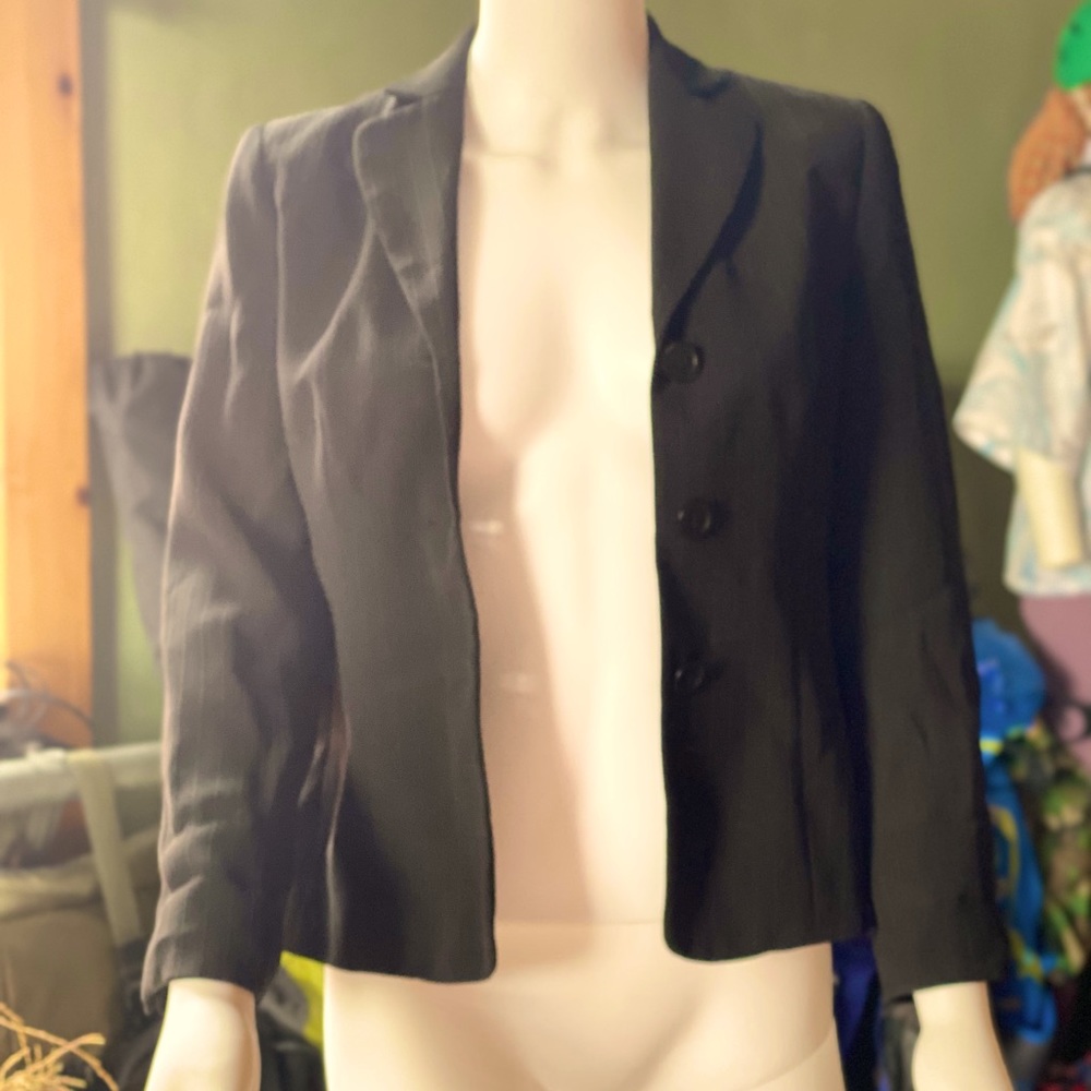 Ann Taylor Black Ribbed Blazer